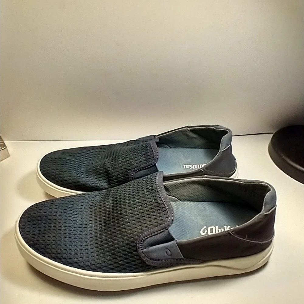 Olukai Lae'Ahi Blue Mesh Casual Slip On Loafers Shoes Men's sz 9